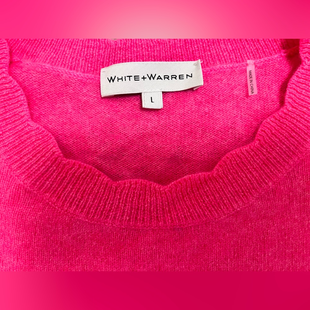 White + Warren 100% cashmere pink sweater sz L